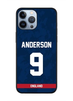 Rugged Black Edge Case iPhone 13 Pro Max, Slim fit Soft Case Flexible Rubber Edges Thin Cover - Player Name - James Anderson, Jersey Number- 9