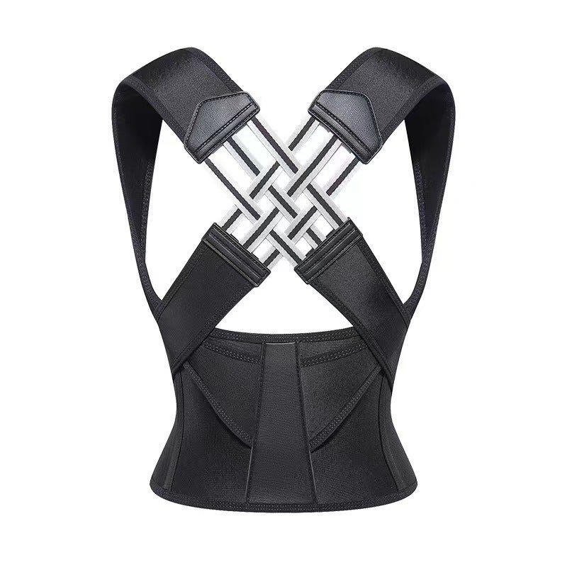 Generic Cross-border orthotic belt is specially used for sports and fitness men and women to prevent hunchback, open shoulder, beautiful back, waist protection, abdomen dm correction artifact Black 