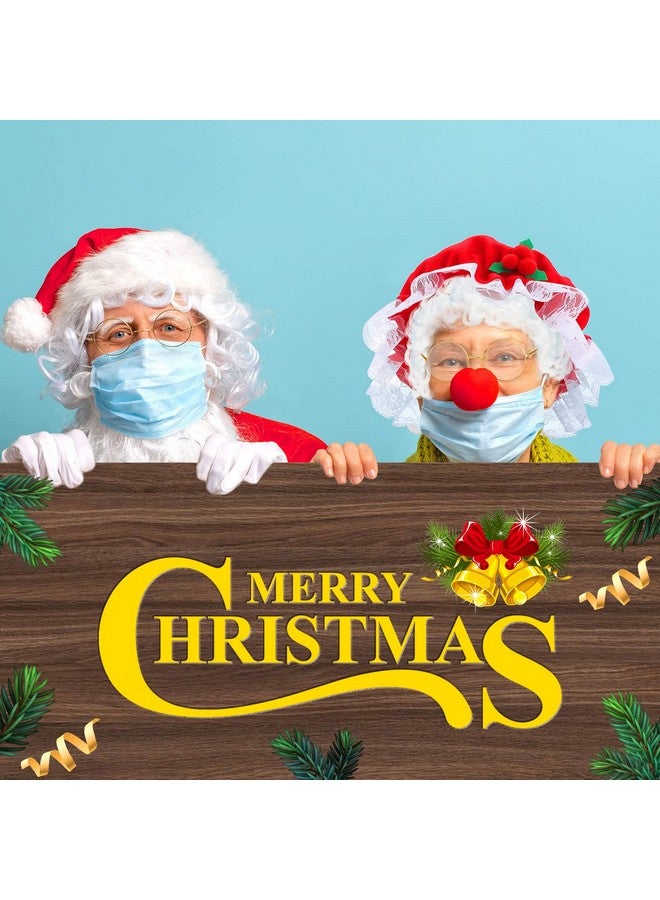 Dingion Dingion 4 Pcs Christmas Mrs Claus Costume for Women Mrs Claus Hat Old Lady Wig Granny Glasses and Hair Net for Mrs Claus Costume Cosplay Party (Round Frame Glasses) - Image 4