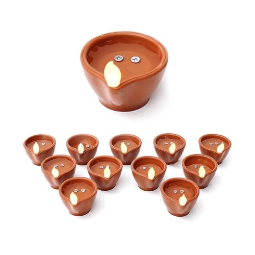 EYUVAA LABEL LED Water Diyas for Office & Home Decoration | Eco-Froendly Water Sensor Diya for Diwali Decoration (Pack of 60) - Image 1