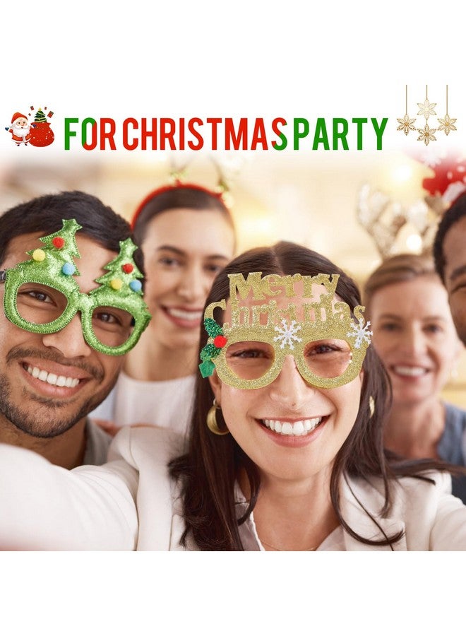 StarSide Christmas Party Glasses,12 Pcs Chrsitmas Party Glasses For Kids Adults,Christmas Glitter Party Eyeglasses Frames,Xmas Holiday Glasses To Wear Bulk - Image 5