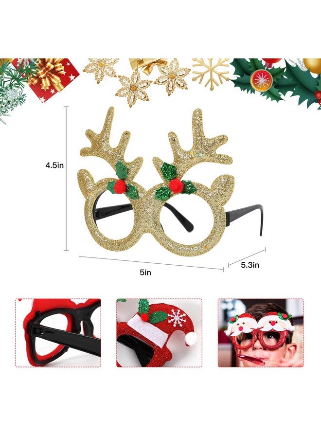 StarSide Christmas Party Glasses,12 Pcs Chrsitmas Party Glasses For Kids Adults,Christmas Glitter Party Eyeglasses Frames,Xmas Holiday Glasses To Wear Bulk - Image 3