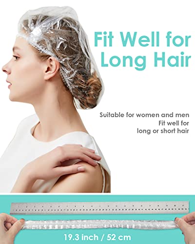 Auban 30PCS Disposable Shower Caps, Individually Wrapped Larger & Thicker Waterproof Shower Caps, Plastic Hair Caps for Women, Spa, Home Use, Hotel and Hair Salon, Portable Travel - Image 2
