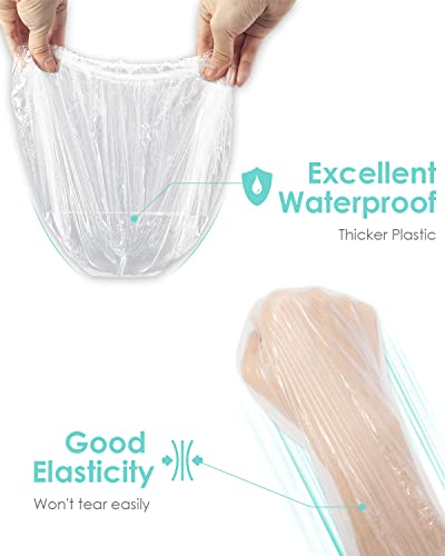Auban 30PCS Disposable Shower Caps, Individually Wrapped Larger & Thicker Waterproof Shower Caps, Plastic Hair Caps for Women, Spa, Home Use, Hotel and Hair Salon, Portable Travel - Image 3