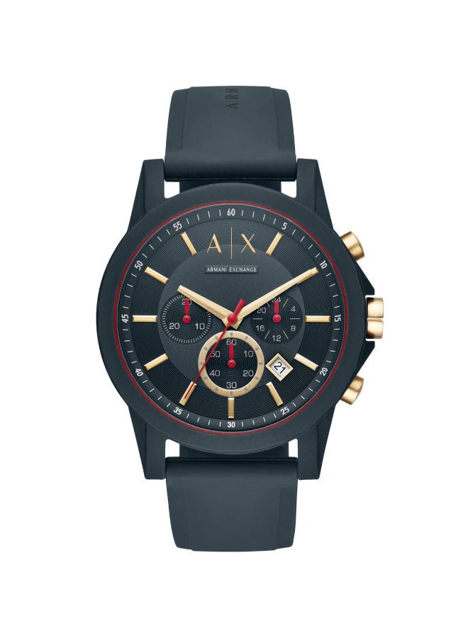 سعر ومواصفات ارماني اكسشينج Men Rubber Chronograph Wrist Watch AX1335 (N70338645V) على Noon EG