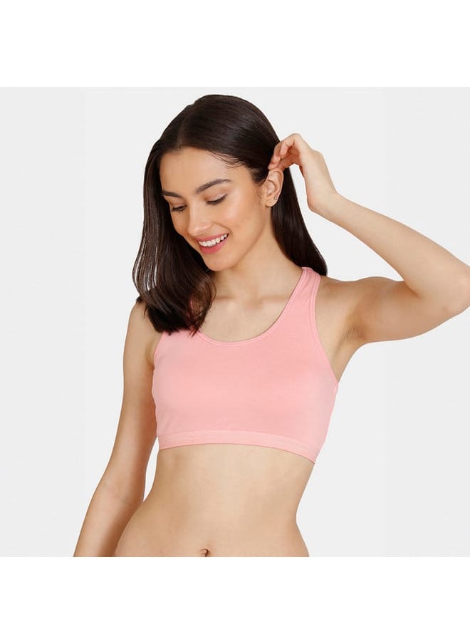 zivame Set of 2 - Zivame Solid Non-Padded Non-Wired Teen Bra with Racerback  - Image 2