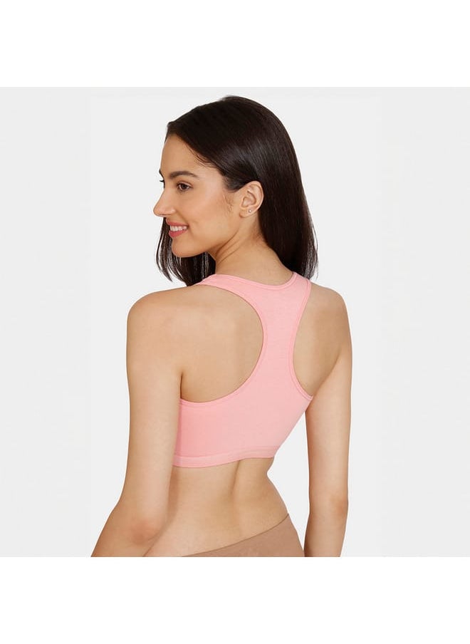 zivame Set of 2 - Zivame Solid Non-Padded Non-Wired Teen Bra with Racerback  - Image 4