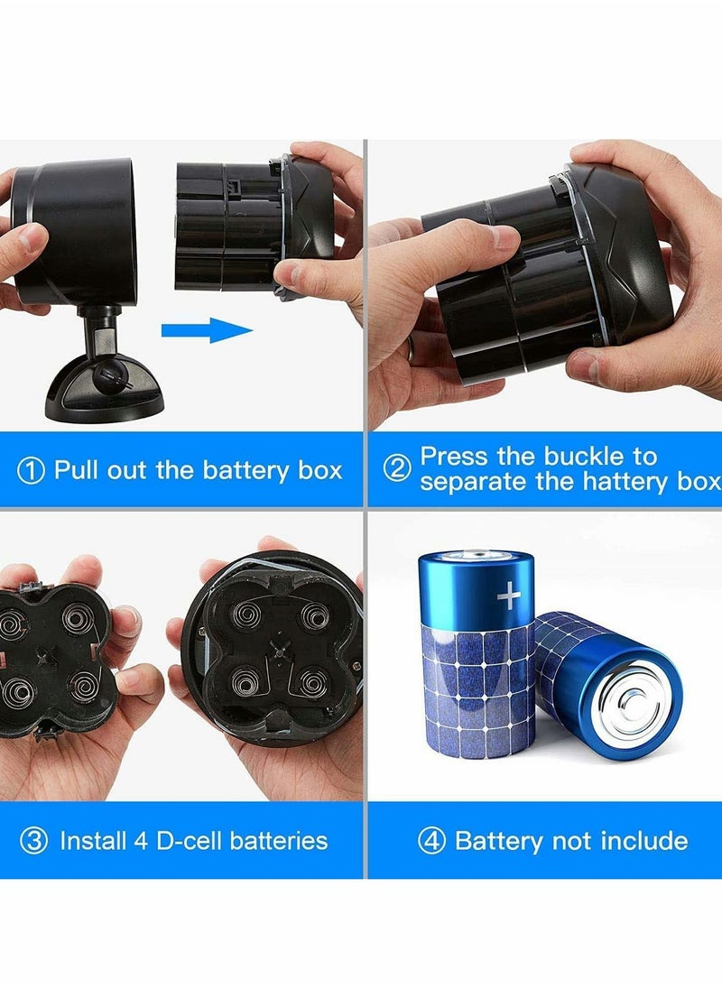 Y&D - Motion Sensor Outdoor Lights, Battery Operated IP65 Waterproof 8W 600 Lumen 6000K 4LEDs Ultra Bright Lights - Image 1