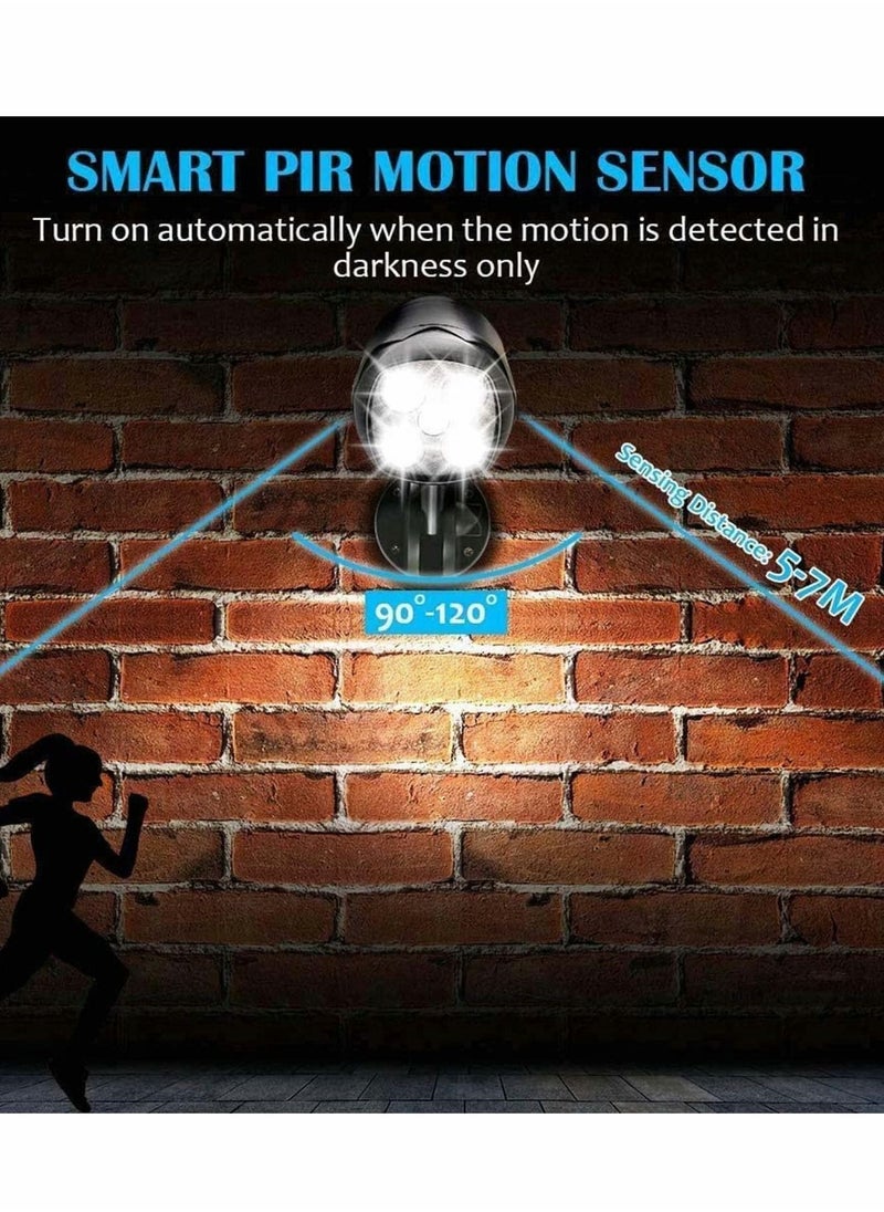 Y&D - Motion Sensor Outdoor Lights, Battery Operated IP65 Waterproof 8W 600 Lumen 6000K 4LEDs Ultra Bright Lights - Image 1