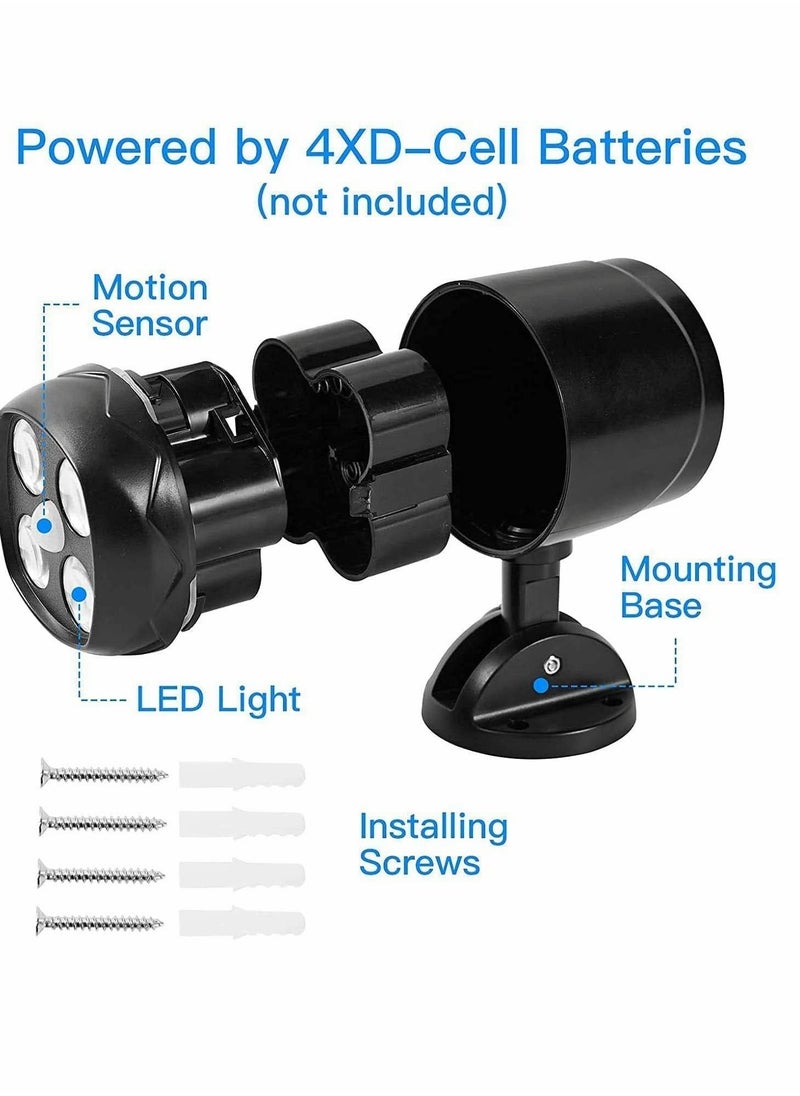 Y&D - Motion Sensor Outdoor Lights, Battery Operated IP65 Waterproof 8W 600 Lumen 6000K 4LEDs Ultra Bright Lights - Image 1