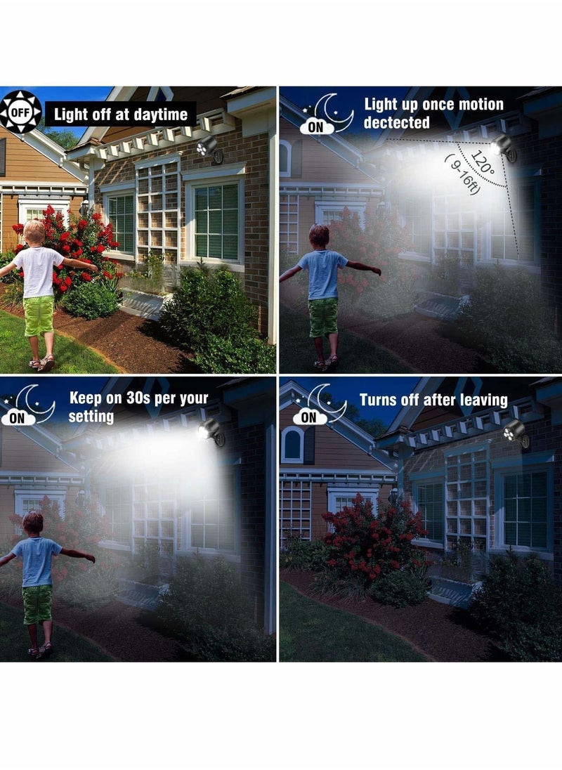 Y&D - Motion Sensor Outdoor Lights, Battery Operated IP65 Waterproof 8W 600 Lumen 6000K 4LEDs Ultra Bright Lights - Image 1