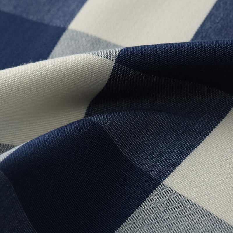 VOGOL VOGOL Navy and White Farmhouse Curtain Valance  Buffalo Check Tie Up Window Shade Rod Pocket Tie-up Valances for Cafe  52x18  One Piece  - Image 3