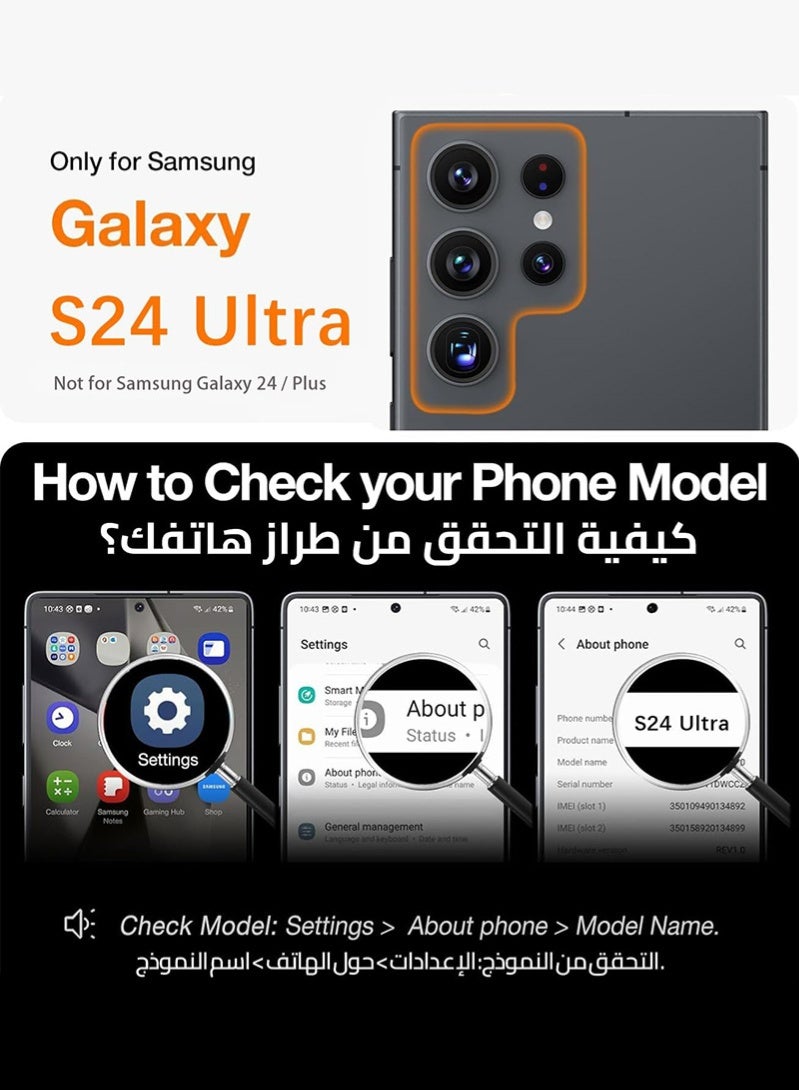 Samsung S24 Ultra Case, Compatible with MagSafe, Magnetic Cover with Invisible Stand, Translucent Matte Back  Shockproof S24 Ultra Cover, Slim Full Protection Samsung Galaxy S24 Ultra Back Cover (Black) - Image 2