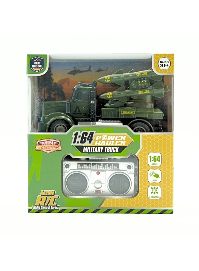 Mini Machines آلات ميني ميني R/C ناقل طاقة عسكري - صاروخ | مقياس 1:64 | 4 قنوات | العمر 3 سنوات وما فوق - Image 3