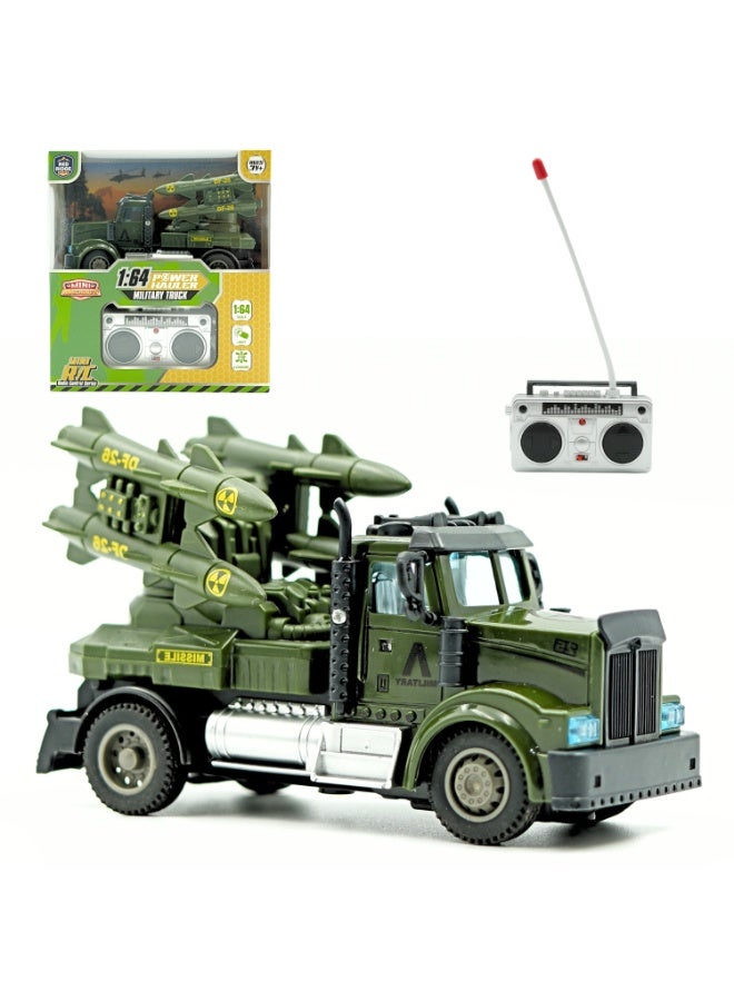 Mini Machines آلات ميني ميني R/C ناقل طاقة عسكري - صاروخ | مقياس 1:64 | 4 قنوات | العمر 3 سنوات وما فوق - Image 1