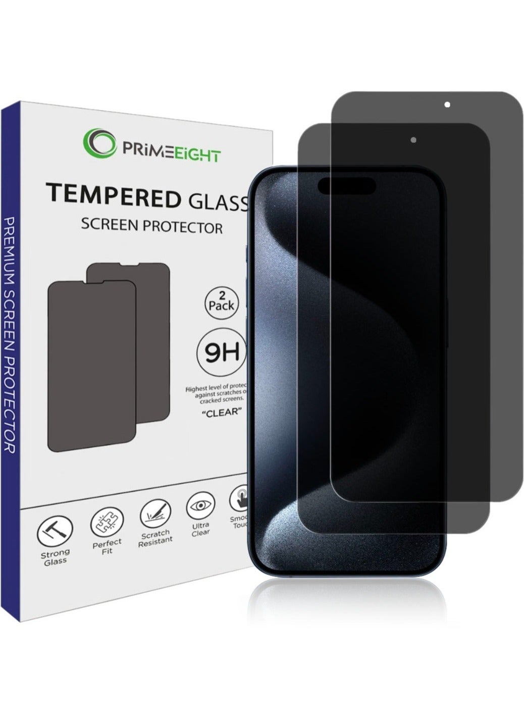 برايم إيت PRIMEEIGHT iPhone 15 Plus 15 Pro Max Privacy Screen Protector temperedglass 6.7 inch