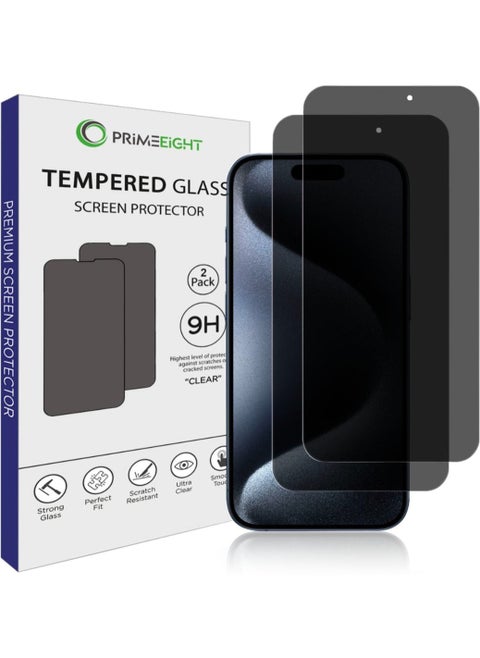 [2PCS] iPhone 15 PLUS / 15 PRO MAX Privacy Screen Protector 6.7 Inch Display - Ultra Thin 9H Hardness Tempered Glass iPhone 15 plus / 15 Pro max Easy to Install HD Privacy Screen.