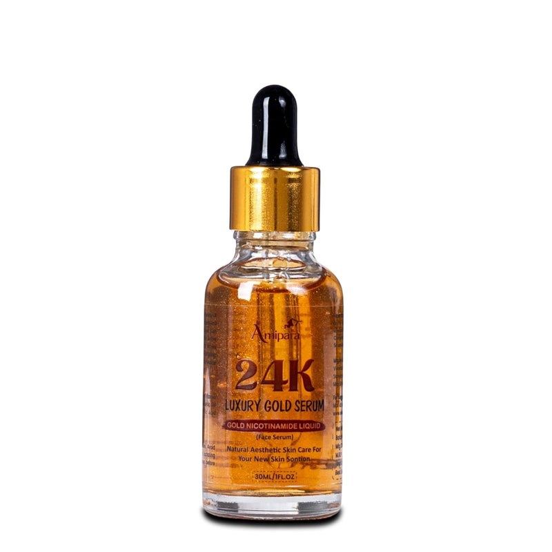 BLOSSOMBEAUTY 24K Gold Radiance Elixir Face Serum for Glowing Skin Skin Brightening AntiAging Reduces Wrinkles Acne Dark Spots Natural Organic Formula - Image 1
