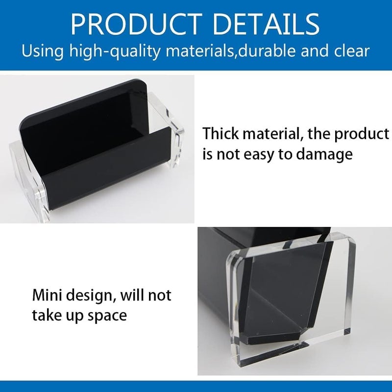 X spring Acrylic Business Card Holder, Black Business Card Holder Display For Desk, Business Card Organizer, 1 Slot Holds About 30-50 Cards, Acrylic Card Box For Office Study Countertop, Desk - Image 2