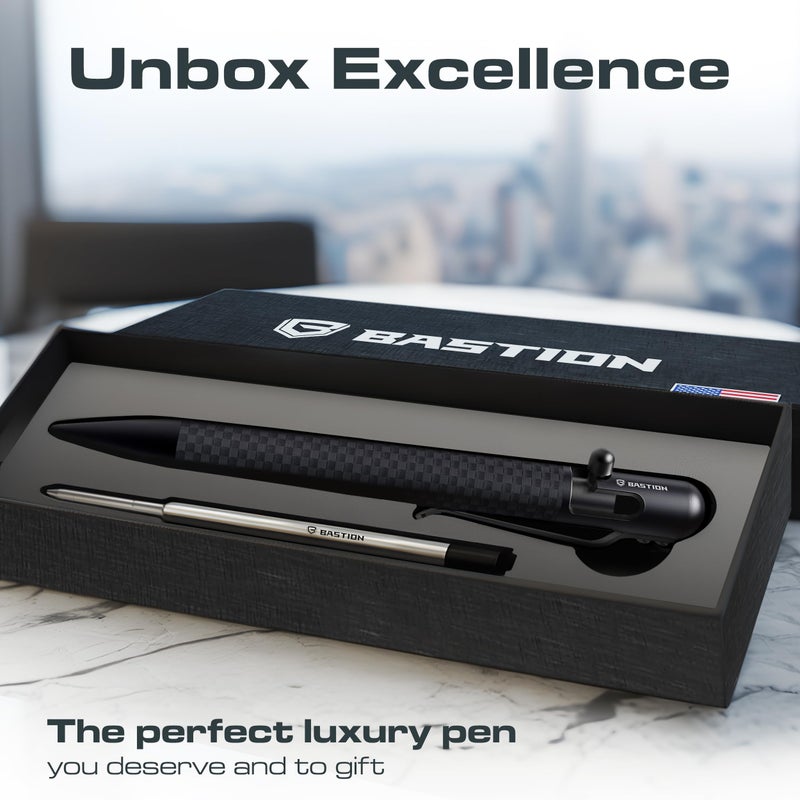 BASTIONÂ® Luxury Carbon Fiber Bolt Action Pen Durable Professional Ballpoint Pen for Travel, School and Work Birthday Gift Idea - Image 5