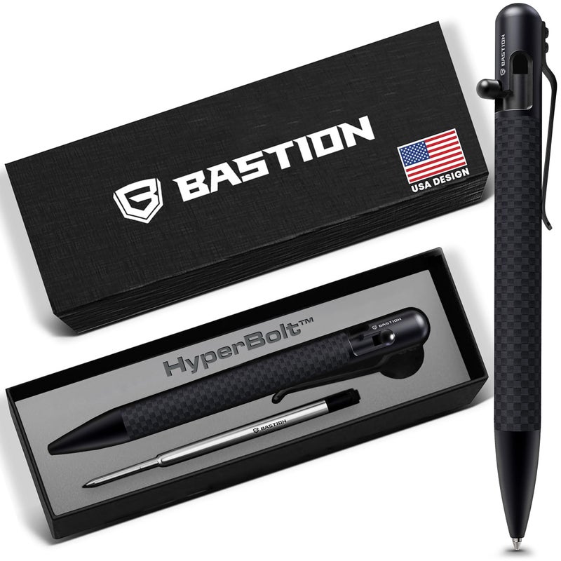 BASTIONÂ® Luxury Carbon Fiber Bolt Action Pen Durable Professional Ballpoint Pen for Travel, School and Work Birthday Gift Idea - Image 1