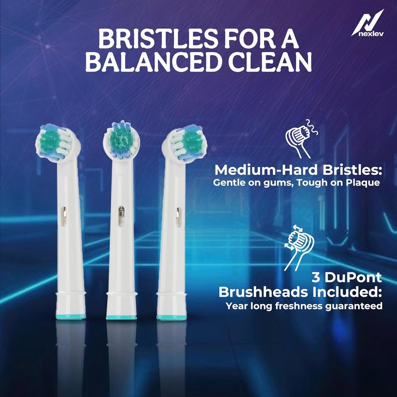 nexlev Oscillating Electric Toothbrush | 8000 rotations/min | USB Type C Charging|3 modes| 2 Minute Timer |Quad Change Reminder| IPX7 Waterproof | For adults| 1 year warranty| |Sparkle Pro (ETR-06) - Image 3