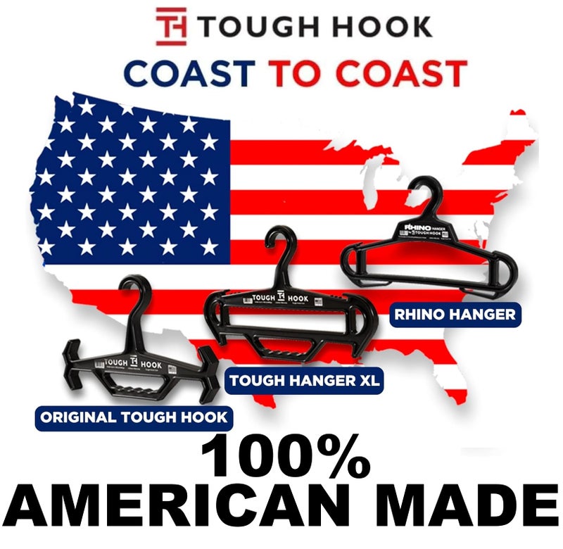 Tough Hook Rhino Tough Hook Heavy Duty Clothes Hangers â€“ Made in USA, Military Grade Coat Hanger for Body Armor â€“ 200-lb Capacity Suit Hangers â€“ The Everyday for Everything, The Indestructible Hanger, 1 Red - Image 2