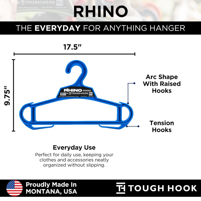Tough Hook Rhino Tough Hook Heavy Duty Clothes Hangers â€“ Made in USA, Military Grade Coat Hanger for Body Armor â€“ 200-lb Capacity Suit Hangers â€“ The Everyday for Everything, The Indestructible Hanger, 1 Red - Image 5