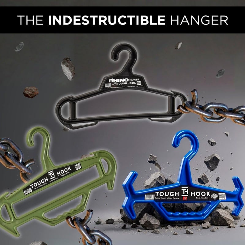Tough Hook Rhino Tough Hook Heavy Duty Clothes Hangers â€“ Made in USA, Military Grade Coat Hanger for Body Armor â€“ 200-lb Capacity Suit Hangers â€“ The Everyday for Everything, The Indestructible Hanger, 1 Red - Image 4