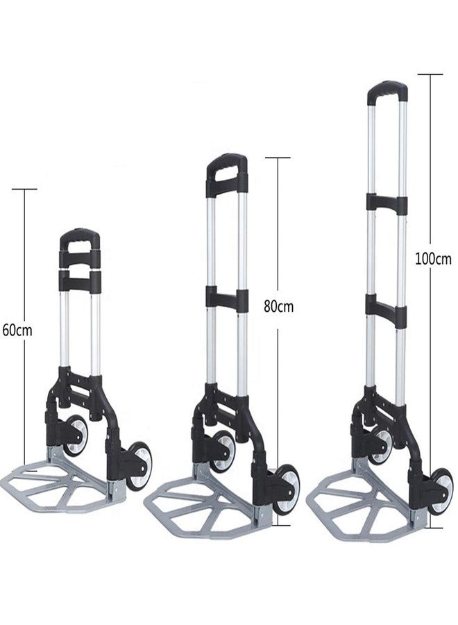 PANTH® Aluminum Folding Dolly Heavy-Duty Luggage Trolley Cart with Telescoping Handle and Rubber Wheels 80KG Loading Capacity Hand Shopping Trolley Aluminum Folding Luggage Cart - Image 3