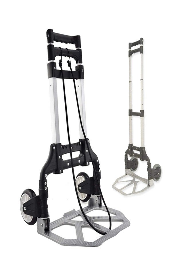 PANTH® Aluminum Folding Dolly Heavy-Duty Luggage Trolley Cart with Telescoping Handle and Rubber Wheels 80KG Loading Capacity Hand Shopping Trolley Aluminum Folding Luggage Cart - Image 2