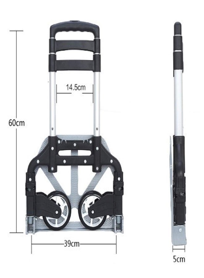 PANTH® Aluminum Folding Dolly Heavy-Duty Luggage Trolley Cart with Telescoping Handle and Rubber Wheels 80KG Loading Capacity Hand Shopping Trolley Aluminum Folding Luggage Cart - Image 4