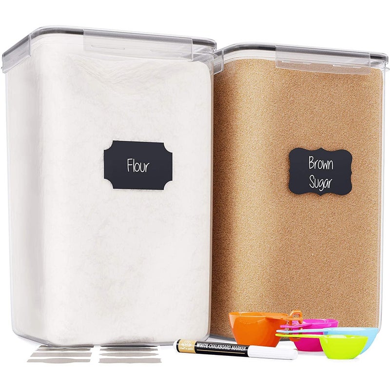 Chef's Path Extra Large Food Storage Containers with Lids Airtight (6.5L|220 Oz|2 Pack) for Flour  Sugar  Rice & Baking Supply - Airtight Kitchen & Pantry Bulk Food Storage for Kitchen Organization - Image 1