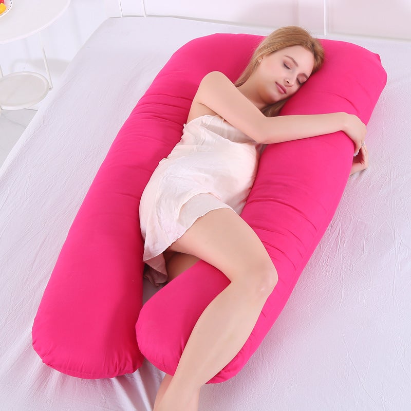 U-Shaped Cotton Pregnant Women Pillow Cushion Waist Pillow Multifunctional Waist Support Side Sleeping Pillow Core Pillow - Image 1