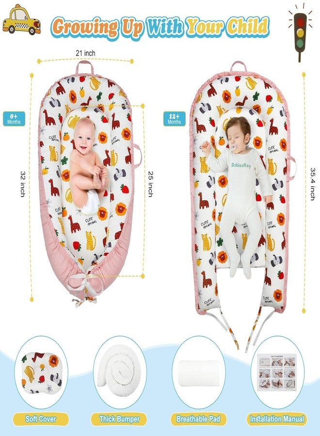Linenovation Baby Lounger for Newborn Breathable and Easy Infant Portable Skin-Friendly Baby Lounger, 100% Soft Cotton Baby Floor Seat for Travel Baby Nest Pack of 2 Cover for 0-12 Months - Image 4