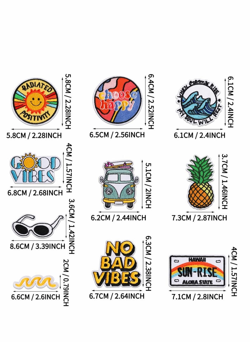 Excefore Patches for Clothing, 10 Pieces Iron On Patches and Cool Embroidered Iron On Patches, Patch Applique Assorted Size for Backpacks,Clothing, Jackets - Image 2