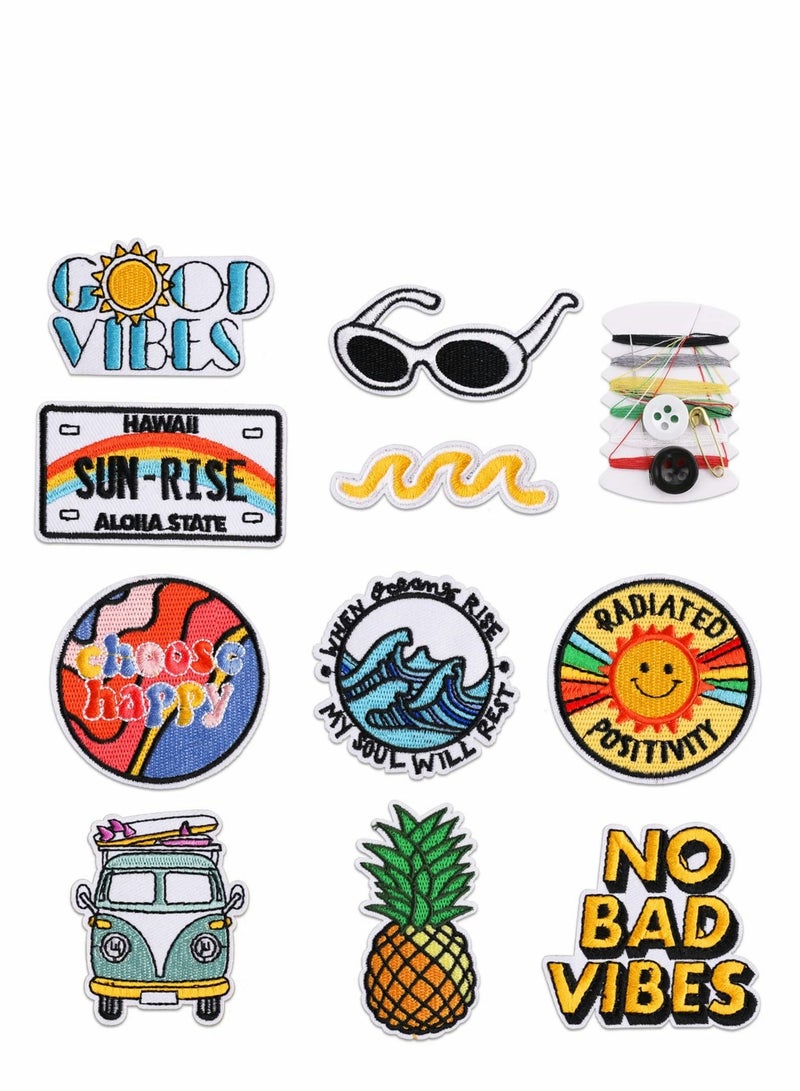 Excefore Patches for Clothing, 10 Pieces Iron On Patches and Cool Embroidered Iron On Patches, Patch Applique Assorted Size for Backpacks,Clothing, Jackets - Image 1