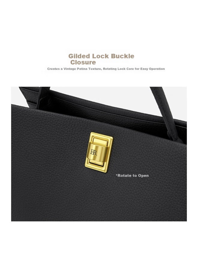 Hrhr Women's Handbag Office Commuter Top Handle Bag First Layer Cowhide Shoulder Crossbody Bag Birthday Gift For Women - Image 4