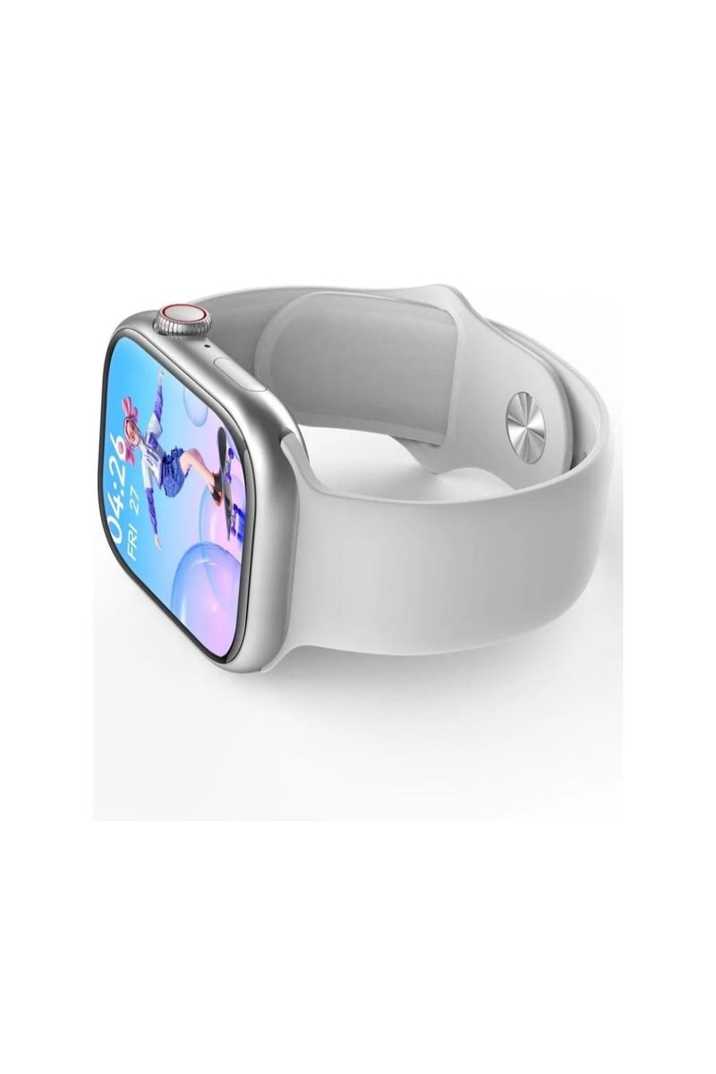 X10 Max Smartwatch 45mm (2.19 Inch) Display, Wireless Charging, Heart Rate, Siri Voice, Bluetooth Call – Silver - Image 5