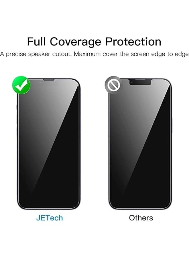 Jetech 0.3mm Crystal All-Tempered-Glass Screen Protector (with Dust Filter) for iP 14/iP 13/iP 13 Pro (Pack of 2 with EasyStick film application tool and 2 cleaning kits), Clear - Image 2