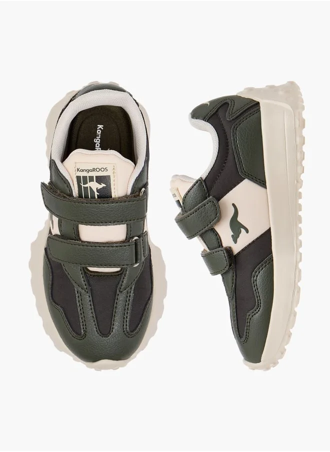 kangaROOS Boys' Panelled Sneakers with Hook and Loop Closure