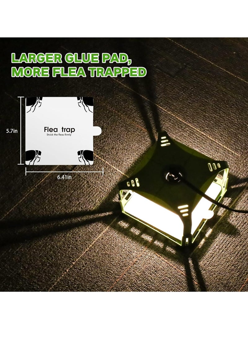Electric Flea Traps for Inside Your Home (2 Packs), Retractable Flea Light Trap w/Sticky Flea Trap Refill, Ultimate Flea Fighting Solution