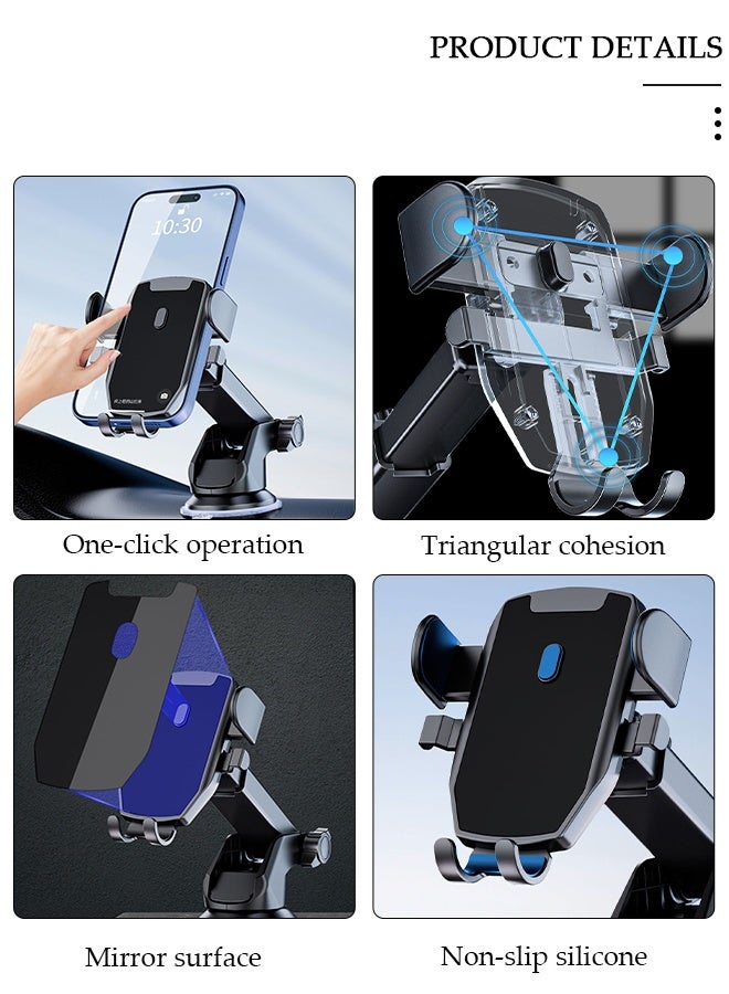DUNISO حامل هاتف 3 في 1 للوحة قيادة السيارة والزجاج الأمامي وفتحة تهوية 360 درجة ولوحة القيادة ومشبك تثبيت وحامل هاتف مناسب لجميع الهواتف المحمولة داخل السيارات - Image 4