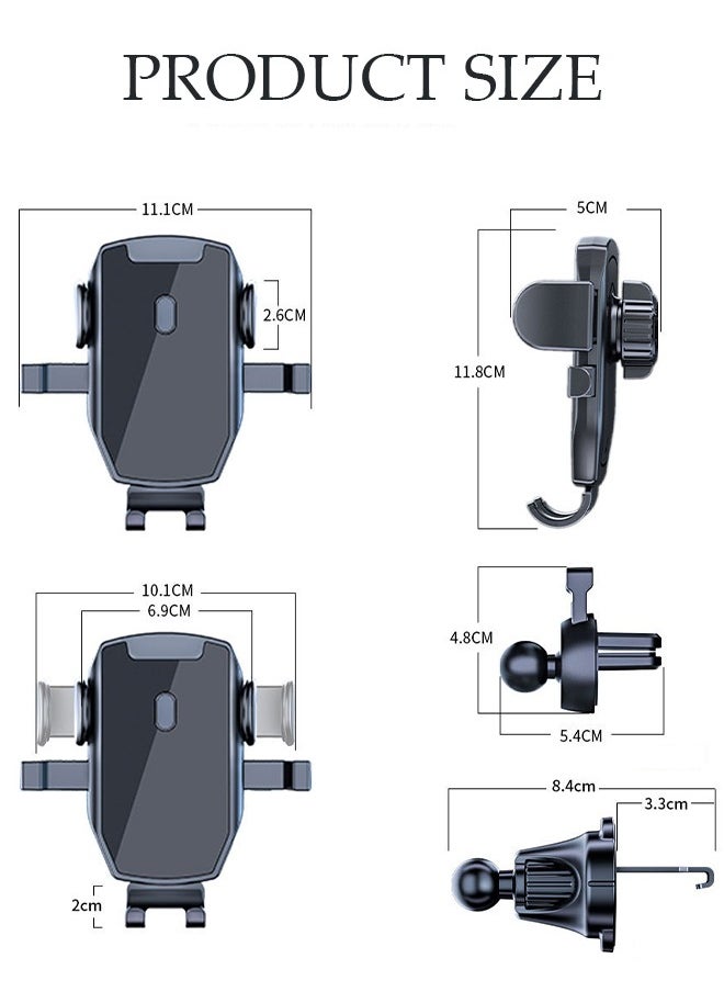 3-In-1 Phone Holder Mount for Car Dashboard Windshield Air Vent 360 Degree Rotation Dashboard Car Clip Mount Stand Phone Holder Suitable for All Cell Phone Automobile Interior
