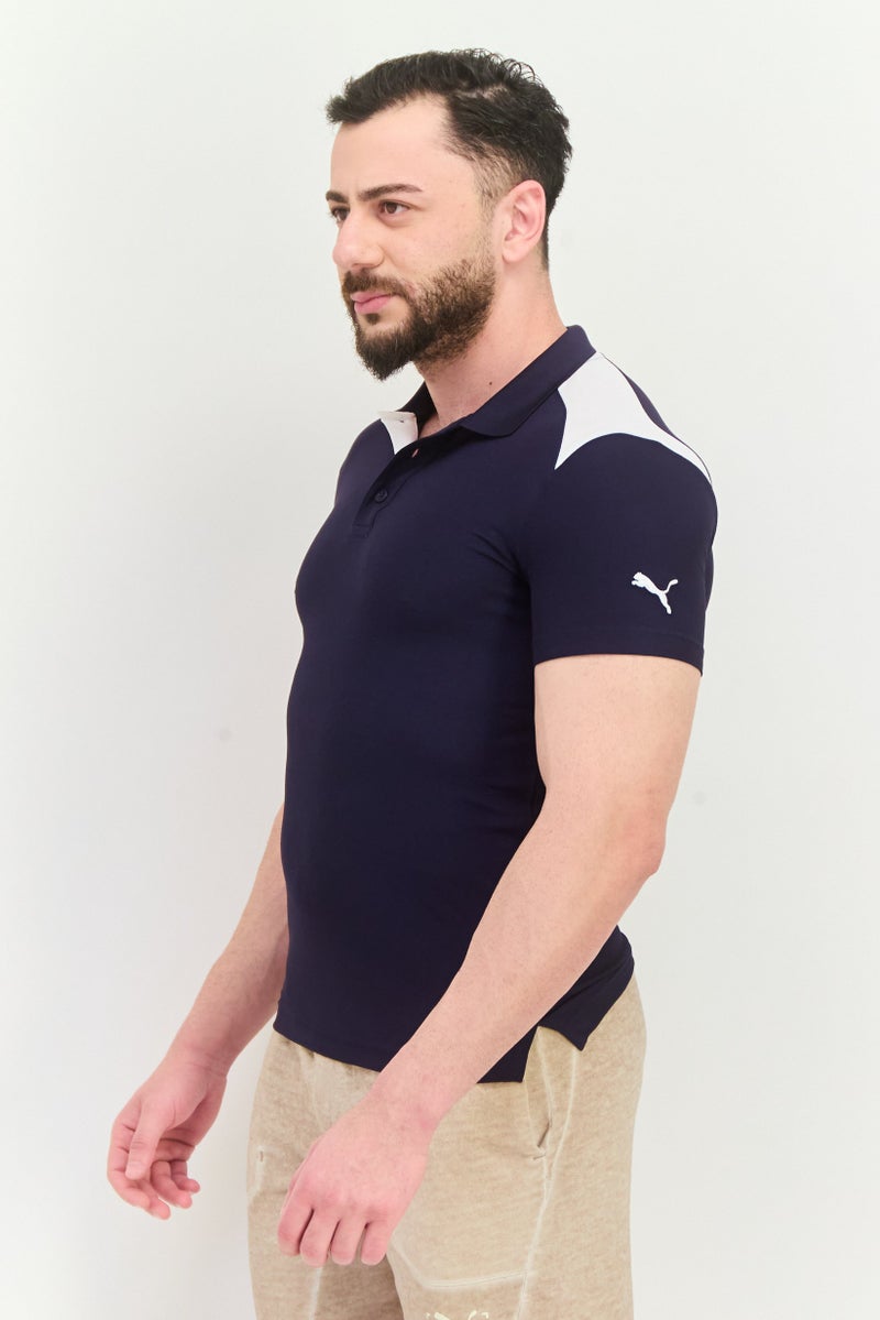 PUMA Men Sportswear Fit Short Sleeve Training Polo Shirt, Navy/White  - Image 2