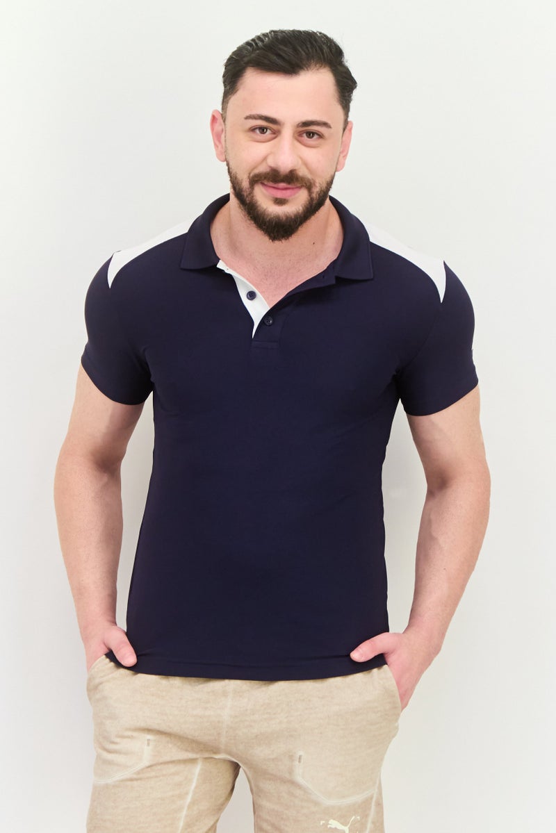 PUMA Men Sportswear Fit Short Sleeve Training Polo Shirt, Navy/White  - Image 1