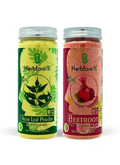 Herbtoniq 100% Natural Neem Leaf Powder And Beetroot Powder For Face Pack And Hair Pack (300G)  - Image 2