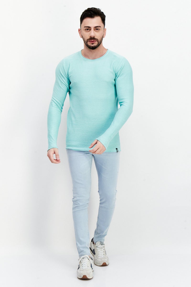 O'NEILL Men Round Neck Long Sleeves Textured Sweatshirt, Blue - Image 3