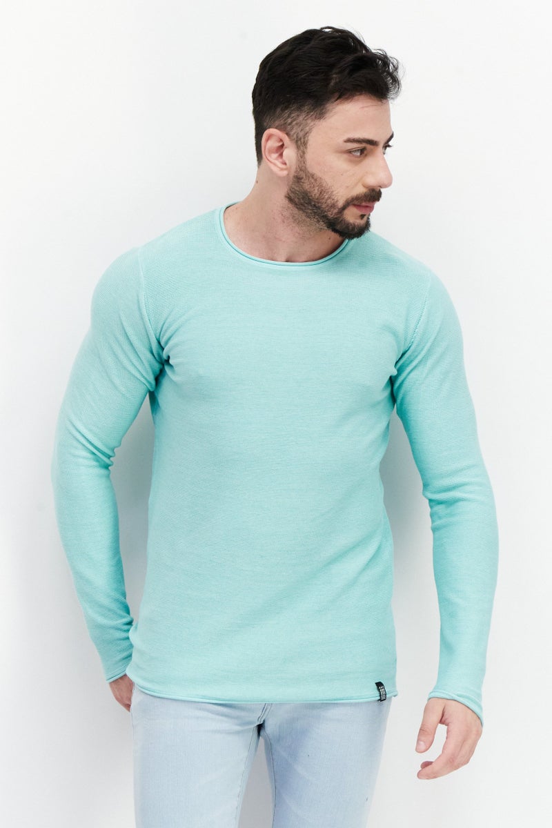 O'NEILL Men Round Neck Long Sleeves Textured Sweatshirt, Blue - Image 1