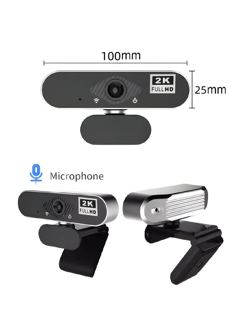 Closeli 2K Full HD Webcam, with AI Noise Reduction Mic, USB Plug & Play Web Camera, 30FPS Video Output, Auto Focus Lens, Auto Light Correction, Adjustable Field of View, for PC Laptop Desktop, Meetings, Video Calls and Streaming - Image 4